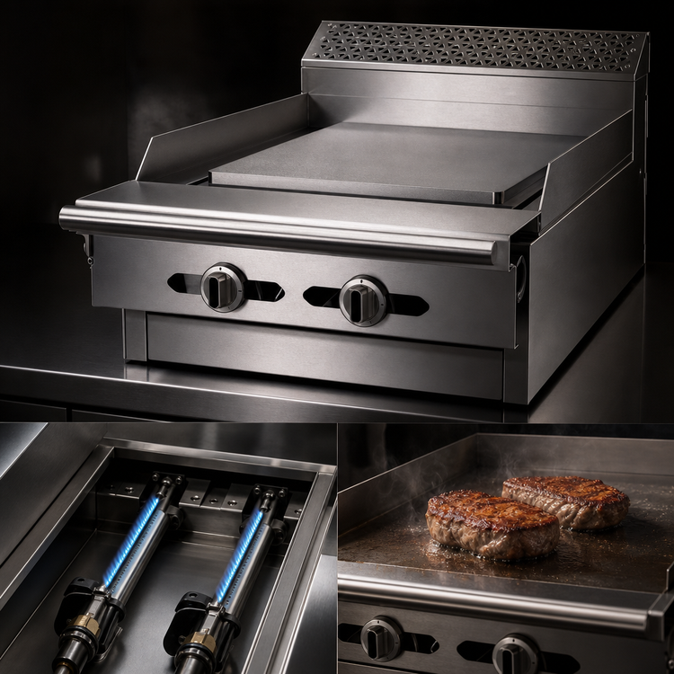 Product image #4 for Garland Cuisine Series Heavy Duty 24-Inch Natural Gas Plancha Top Range, Modular Top, 5/8-Inch Steel Plate