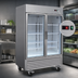 Thumbnail image #4 for Serv-Ware 2-Section Glass Door Reach-In Refrigerator, 49 Cu. Ft., Stainless Steel, Bottom-Mount