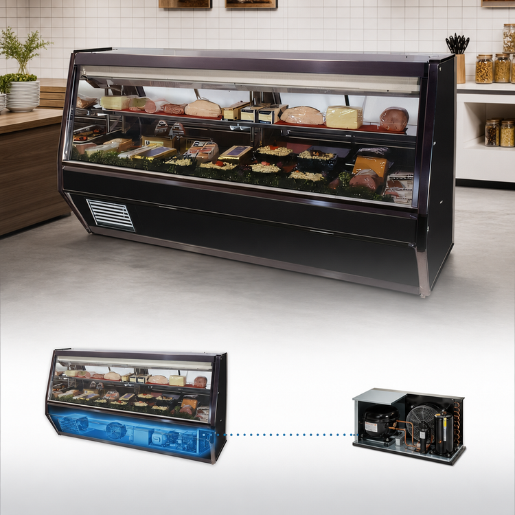Product image #4 for 148-1/2-Inch Full-Service Self-Contained Straight Glass Deli Meat & Cheese Service Case