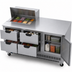 Thumbnail image #5 for Beverage-Air 72-Inch Three-Section Mega Top Refrigerated Prep Table with 4 Drawers, 1 Door, and 12-Pan Top