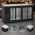Thumbnail image #4 for Beverage-Air 48-Inch Two-Section Pass-Thru Back Bar Refrigerator with 4 Locking Sliding Glass Doors, Black Exterior, Stainless Steel Top