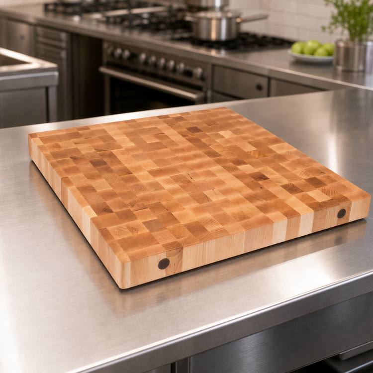 Product image #4 for John Boos Boos Block 24 Inch x 25 Inch End Grain Maple Island Countertop with Cream Finish