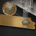 Thumbnail image #4 for 52-Inch Surface Mount Drip Tray Trough with Integral Glass Rinser, PVD Brass Screen, and Metropolis H Draft Tower Cutout