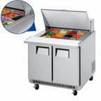 Thumbnail image #4 for Everest Refrigeration EPBSR2 Mega-Top 2-Section Sandwich Prep Table, 12-Pan, Stainless Steel, Rear-Mounted Self-Contained Refrigeration