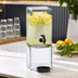 Thumbnail image #4 for Cal-Mil Single 1.5 Gallon Square Glass Beverage Dispenser with Ice Chamber and Drip Tray