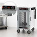 Thumbnail image #5 for Metro HotBlox Narrow 8-Pan Half-Height Mobile Pass-Thru Insulated Holding Cabinet with Clear Front and Rear Doors
