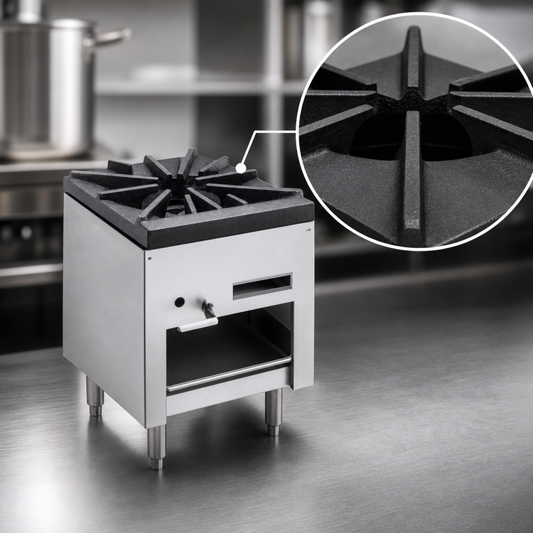 Product image #4 for American Range Single Jet Burner Gas Stock Pot Burner with Cabinet Storage, Stainless Steel