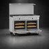 Thumbnail image #4 for Southbend Ultimate 48-Inch Commercial Gas Range with 7 Open Burners, 2 Space Saver Ovens, and High Shelf