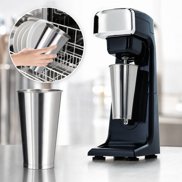 Product image #4 for Omega Single Spindle Countertop or Wall-Mount Drink Mixer with 28 oz. Stainless Steel Cup