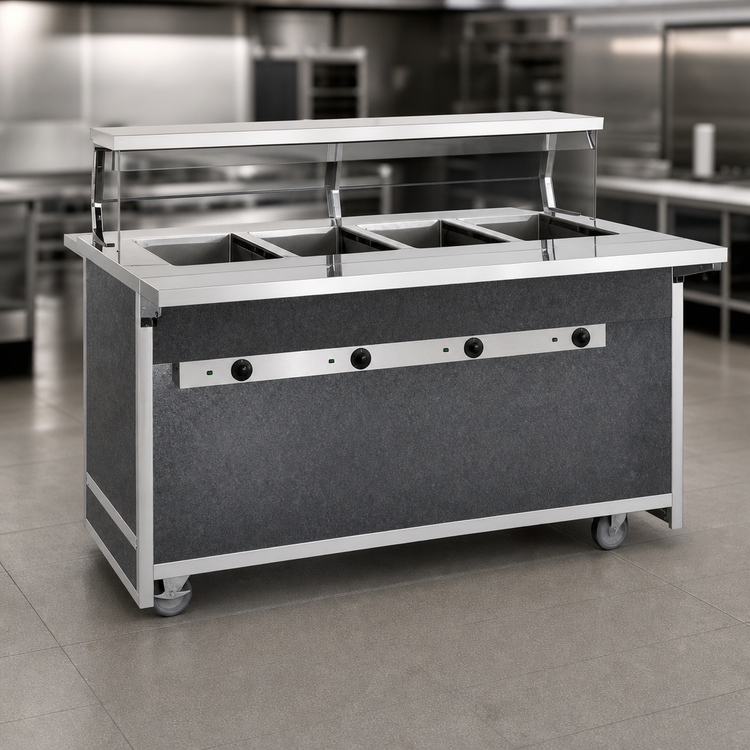 Product image #4 for Atlas Metal BLH-2 Mobile Electric Hot Food Serving Counter with (2) Full-Size Wells