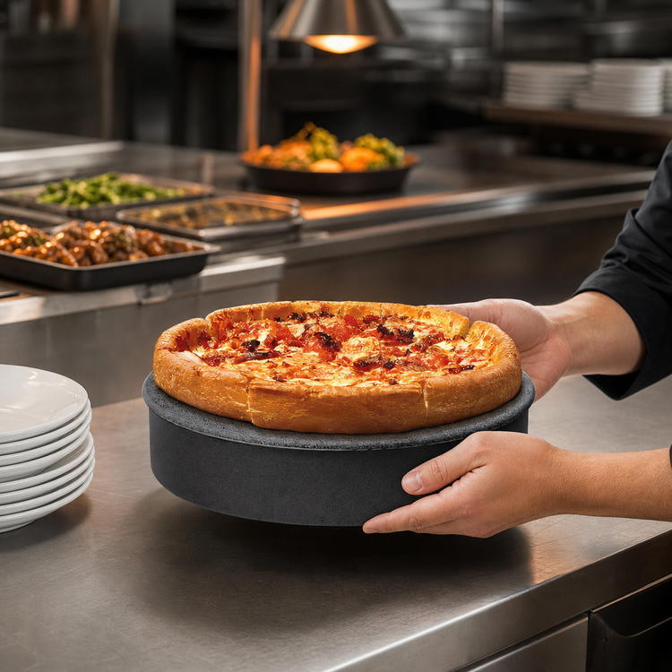 Product image #4 for Hatco Glo-Ray Round Heated Simulated Stone Warming Shelf, 16-Inch Diameter, Portable