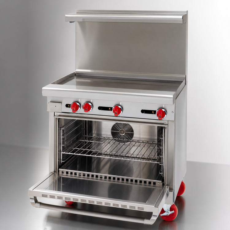 Product image #4 for American Range 36-Inch Gas Restaurant Range with 1-Inch Griddle Plate and 26-1/2-Inch Convection Oven