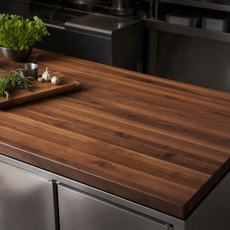 Product image #4 for John Boos Boos Block American Black Walnut Kitchen Countertop, 132 x 42 x 1-1/2 Inch, Varnique Finish