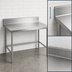 Thumbnail image #4 for Advance Tabco 84-Inch x 24-Inch Open Base Work Table with 14-Gauge 304 Stainless Steel Top and 5-Inch Backsplash