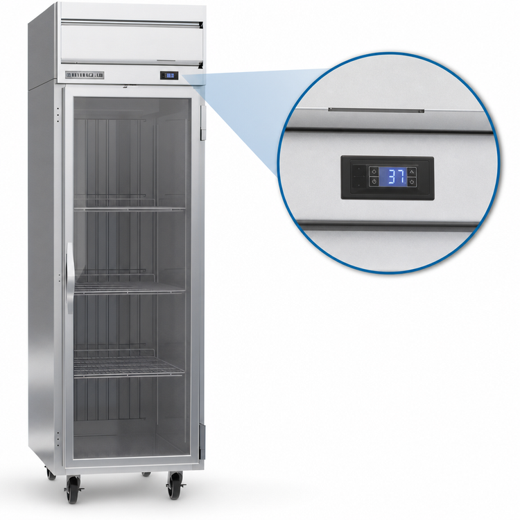 Product image #4 for Beverage-Air Horizon Series One-Section Right-Hand Hinged Glass Door Reach-In Refrigerator, Top-Mount, 22.28 Cu. Ft.