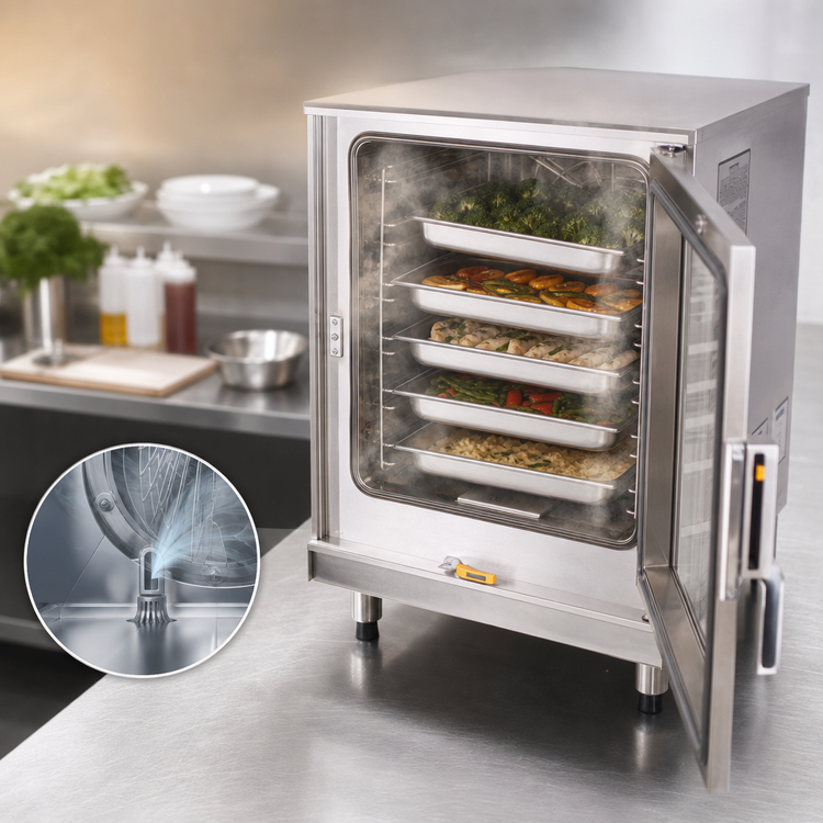 Product image #4 for AccuTemp Evolution Connected Boilerless Countertop Natural Gas Convection Steamer, 6-Pan