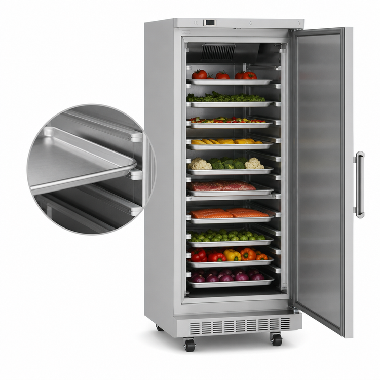 Product image #4 for Kelvinator Commercial 31-Inch One-Section 25 Cu. Ft. Reach-In Refrigerator, Bottom-Mount Self-Contained, Right-Hinged Solid Door