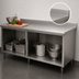 Thumbnail image #4 for Advance Tabco Special Value Series 120-Inch x 24-Inch 16-Gauge 304 Stainless Steel Open Base Work Table with 5-Inch Backsplash