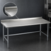 Thumbnail image #4 for Eagle Group Deluxe Series 84-Inch x 36-Inch Stainless Steel Work Table with Rolled Front Edge, 1-1/2-Inch Rear Up-Turn, and Galvanized Base