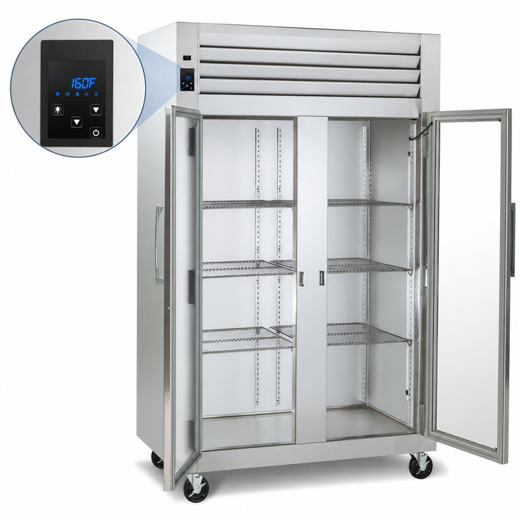 Product image #4 for Traulsen Spec-Line RHF232W-FHG Two-Section Reach-In Heated Holding Cabinet with Full-Height Glass Doors, Standard Depth, Stainless Steel