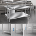 Thumbnail image #4 for Advance Tabco 84 x 48 Inch 14-Gauge 304 Stainless Steel Flat Top Work Table with Adjustable Undershelf