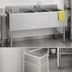 Thumbnail image #5 for KoolMore 48-Inch Commercial 3-Compartment Underbar Sink with Left Drainboard, 304 Stainless Steel