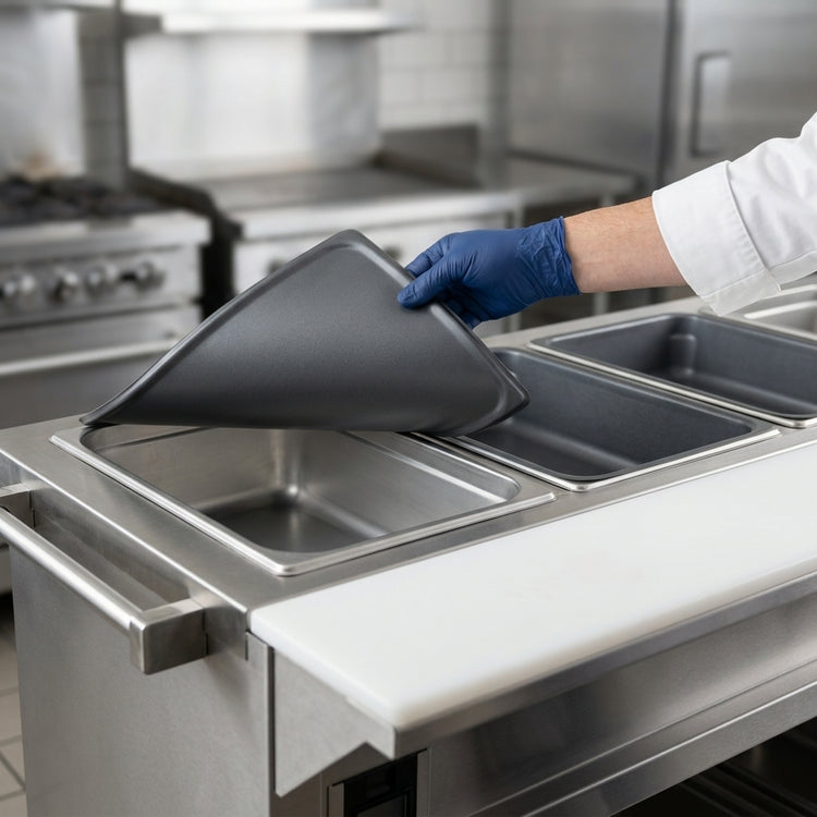 Product image #3 for Thurmaduke EPW-6-CBSS 6-Well Ganged Waterless Steamtable with Undershelf and Cutting Board