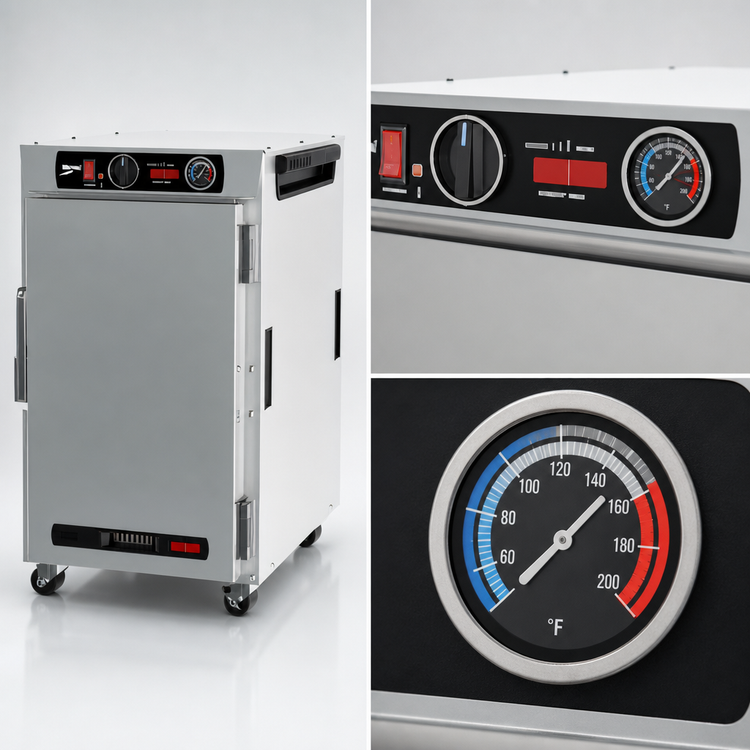 Product image #5 for Metro HotBlox Narrow 8-Pan Insulated Holding Cabinet, Undercounter, Analog Controls, Solid Door