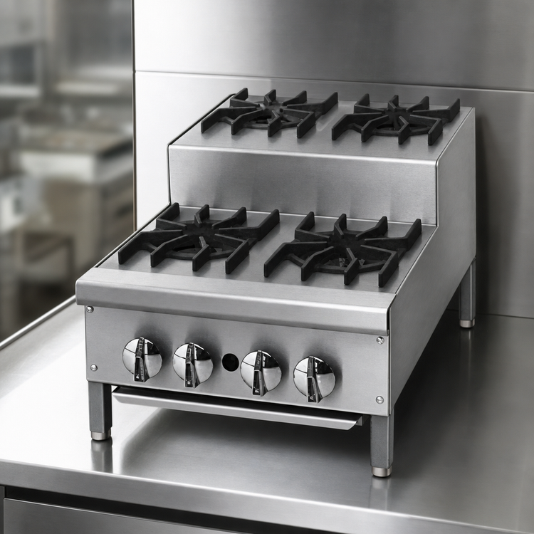 Product image #4 for Jade Range Supreme JHPE-4-436-F 36-Inch Gas Step-Up Hotplate with 8 Open Burners
