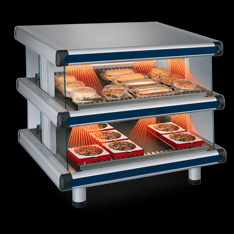 Product image #4 for Hatco Glo-Ray Designer Slant Dual Shelf Countertop Merchandising Display Warmer, 42.25-Inch Wide