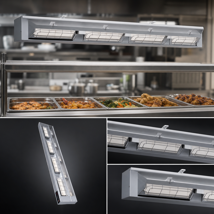 Product image #4 for Hatco Ultra-Glo 54-Inch Double Ceramic Tile Unlighted Infrared Foodwarmer with Aluminum Housing