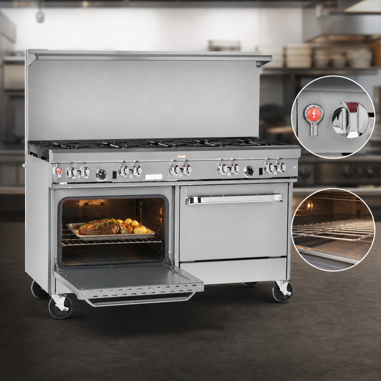Product image #4 for Southbend Ultimate 60-Inch Gas Restaurant Range with 8 Burners, Standard Oven, and Cabinet Base