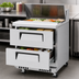 Thumbnail image #4 for Turbo Air Super Deluxe 27-1/2-Inch Front Breathing One-Section Sandwich/Salad Prep Table with 2 Drawers and 8 Sixth-Size Pan Top