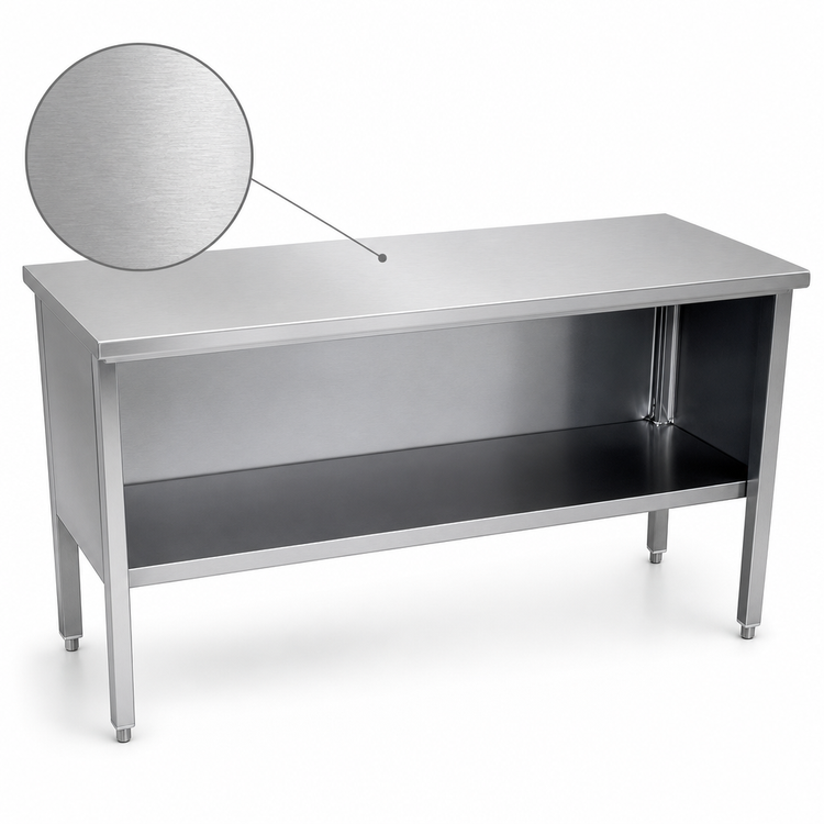 Product image #4 for John Boos Open-Front Enclosed Base Stainless Steel Work Table with Undershelf, 36 x 24 Inches