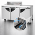 Thumbnail image #4 for Turbo Air Super Deluxe 72-5/8-Inch Three-Section Sandwich/Salad Prep Table with Clear Lid, 12-Pan Opening, Right-Side Workstation