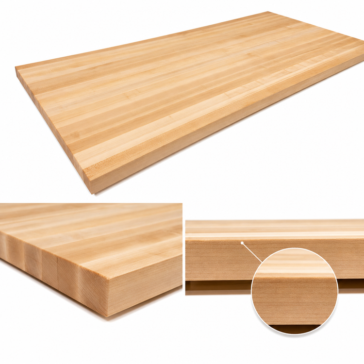 Product image #4 for John Boos Boos Block Northern Hard Rock Maple Kitchen Countertop, 144 x 42 Inch, 1-1/2 Inch Thick, Edge Grain, Penetrating Oil Finish
