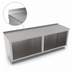Thumbnail image #4 for John Boos 96 Inch x 30 Inch Open Front Stainless Steel Cabinet Base Work Table with 1-1/2 Inch Rear Up-Turn