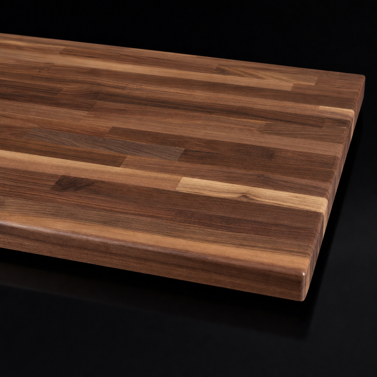 Product image #4 for John Boos Boos Block American Black Walnut Blended Edge Grain Kitchen Countertop, 120 x 27 x 1-1/2 Inches