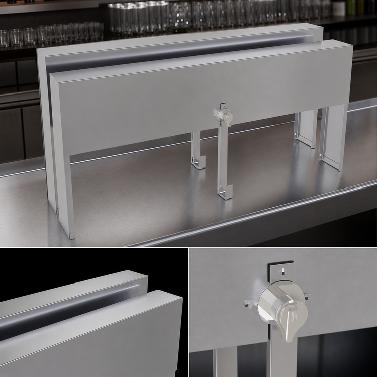 Product image #4 for Glastender 28-Inch Double Speed Rail Locking Cover, Stainless Steel