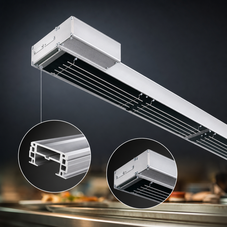 Product image #4 for Hatco Glo-Ray Dual Infra-Black Strip Heater, 54 Inch W, Unlighted, Aluminum