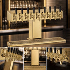 Thumbnail image #4 for Perlick Corporation 4006S10BTF Wide Base 10-Faucet Glycol-Cooled Tee Draft Beer Tower, Countertop, Tarnish-Free Brass