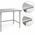 Thumbnail image #4 for Eagle Deluxe Series 16 Gauge Stainless Steel Flat-Top Work Table with Open Tubular Base, 144 x 36 Inches