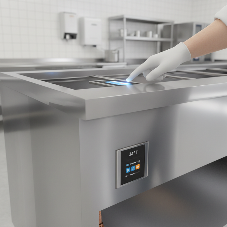 Product image #3 for Thurmaduke TCM-88SS-N7 88-Inch Mobile Refrigerated Cold Food Unit with NSF 7 Cold Pan