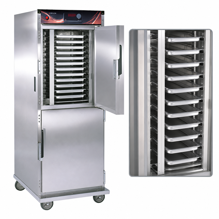 Product image #4 for Cres Cor Insulated Stainless Steel Heated Holding Cabinet with Left-Hand Dutch Doors, 32 Pan Capacity