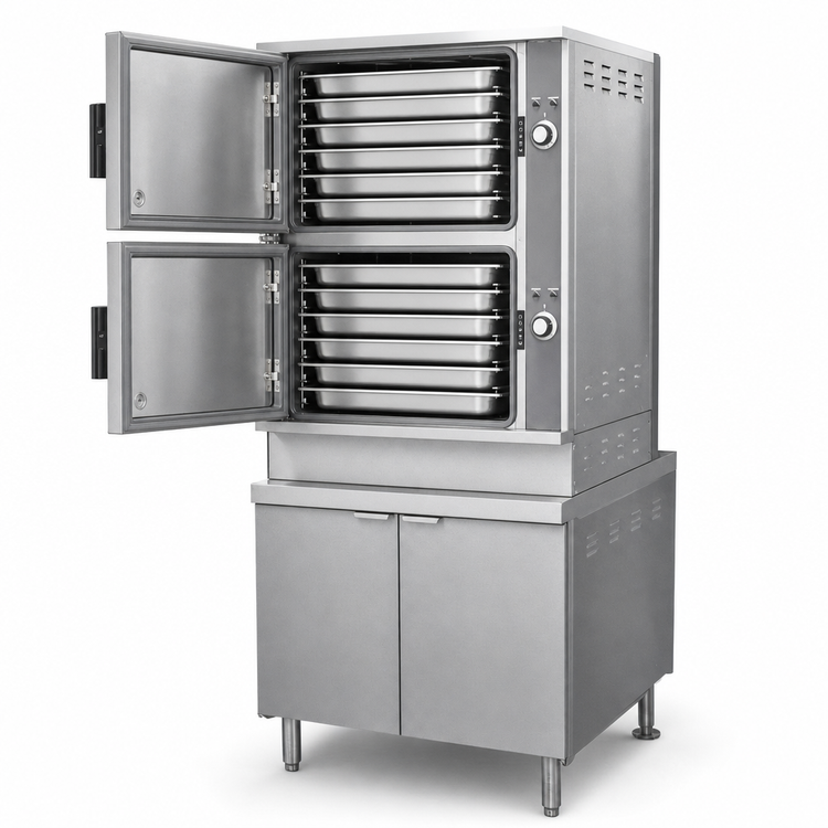 Product image #4 for Crown ECX-16 Two Compartment Electric Convection Steamer with 36-Inch Cabinet Base