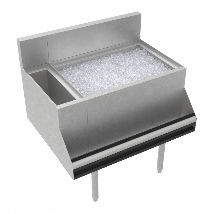 Product image #4 for Krowne Royal Series 30-Inch Underbar Combination Ice Bin with Bottle Well and 10-Circuit Cold Plate