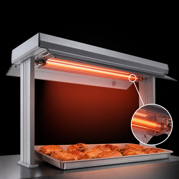 Product image #4 for Hatco Glo-Ray Designer Dual Infrared Strip Heater Food Warmer, 27-1/2-Inch Wide, 3-Inch Spacer, 700W, Aluminum