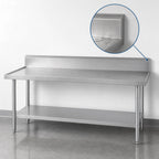 Thumbnail image #4 for Duke Manufacturing 314-30144-10R 144-Inch x 30-Inch Stainless Steel Work Table with 10-Inch Riser, Marine Edge and Galvanized Undershelf