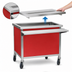 Thumbnail image #4 for Eagle Director's Choice 64-Inch Stainless Steel Mobile Beverage Counter with Drain Trough and Casters