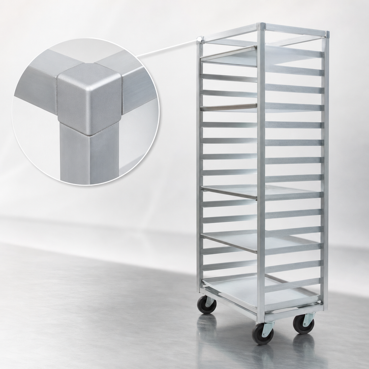 Product image #4 for Panco Mobile Front-Load Aluminum Oven Rack for 10 Full-Size Sheet Pans, 6-Inch Centers